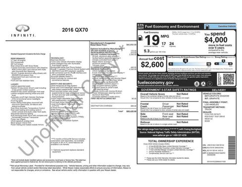 2016 INFINITI QX70 Base
