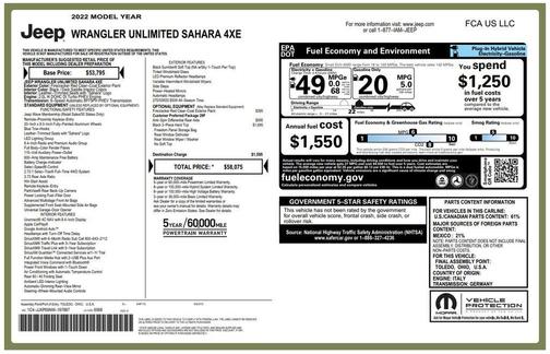 2022 Jeep Wrangler Unlimited 4xe Sahara