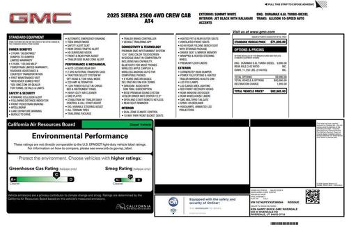 Summit White 2025 GMC Sierra 2500 AT4