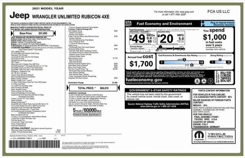 2021 Jeep Wrangler Unlimited 4xe Rubicon