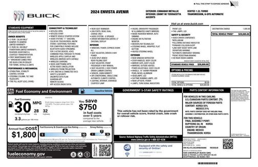 Cinnabar Metallic 2024 Buick Envista Avenir FWD