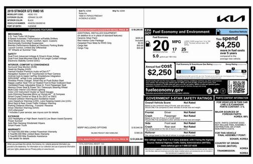 2019 Kia Stinger GT2