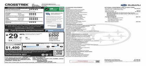 2021 Subaru Crosstrek Sport