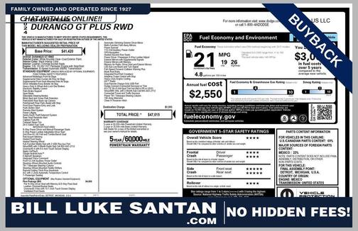 White Knuckle Clearcoat 2024 Dodge Durango GT Plus