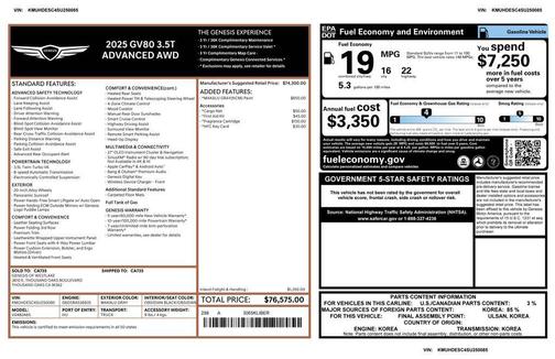 2025 Genesis GV80 3.5T