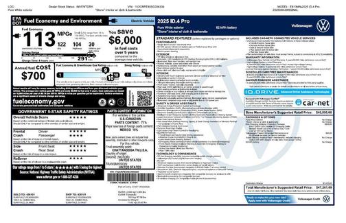Pure White 2025 Volkswagen ID.4 Pro