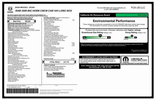 2024 RAM 3500 Big Horn Crew Cab 4x4 8' Box
