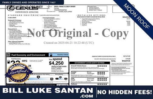 2025 Lexus IS 350 Base