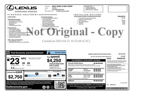 2025 Lexus IS 350 Base