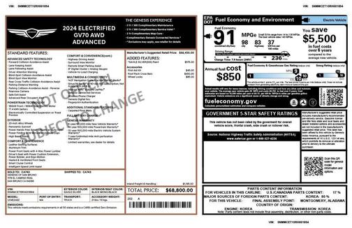 2024 Genesis Electrified GV70 Advanced AWD