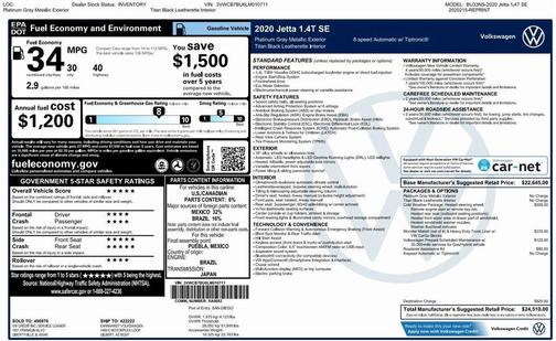 2020 Volkswagen Jetta 1.4T SE