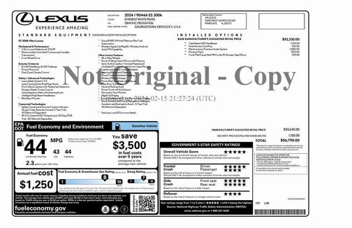 2024 Lexus ES 300h Ultra Luxury