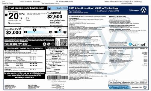 2021 Volkswagen Atlas Cross Sport 3.6L V6 SE w/Technology