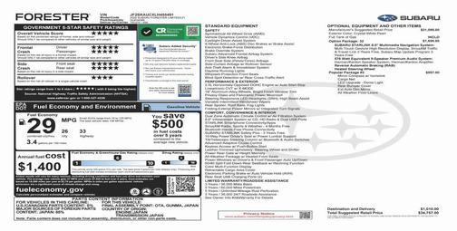 2020 Subaru Forester Limited