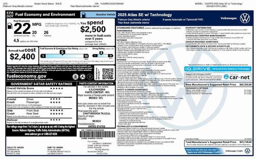2025 Volkswagen Atlas 2.0T SE w/Technology