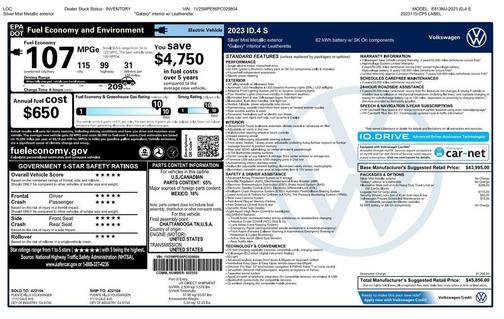 Silver Mist Metallic 2023 Volkswagen ID.4 S