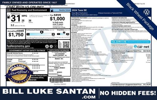 2024 Volkswagen Taos 1.5T SE