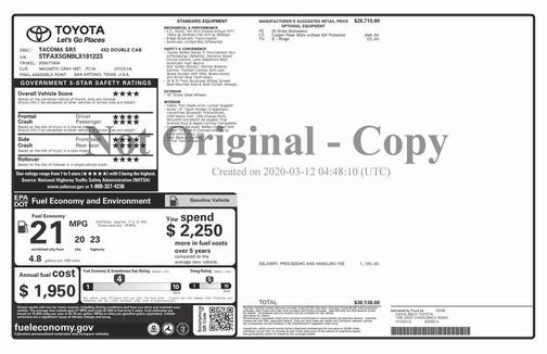 2020 Toyota Tacoma SR5