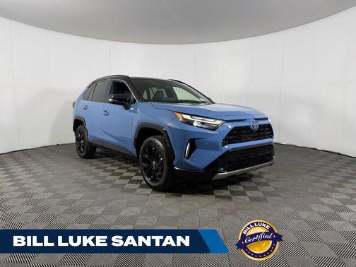 Cavalry Blue/Midnight Black Metallic 2024 Toyota RAV4 Hybrid SE
