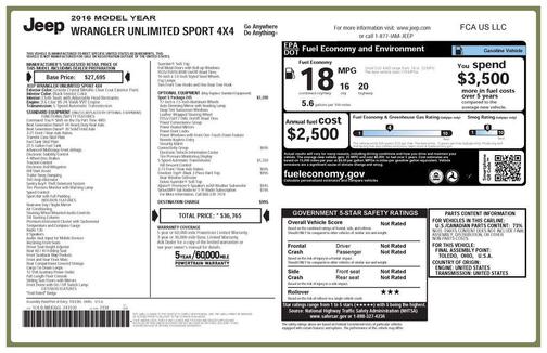 2016 Jeep Wrangler Unlimited Sport