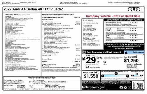 2022 Audi A4 40 Premium Plus