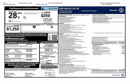 2022 Volkswagen Golf GTI 1.4T TSI