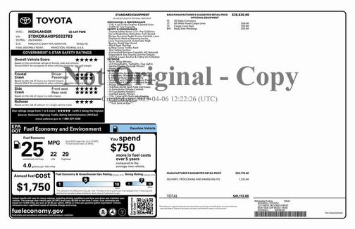 2023 Toyota Highlander LE