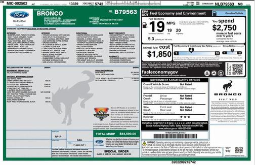 2022 Ford Bronco Black Diamond