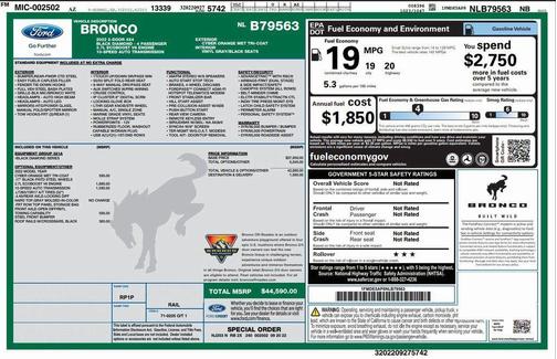 2022 Ford Bronco Black Diamond