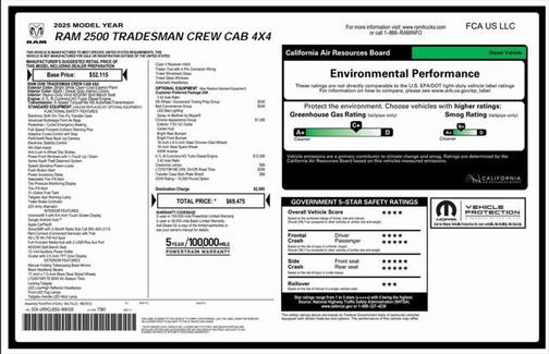2025 RAM 2500 Tradesman Crew Cab 4x4 6'4' Box