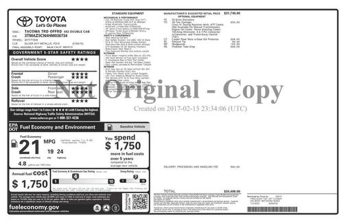 2017 Toyota Tacoma TRD Off Road