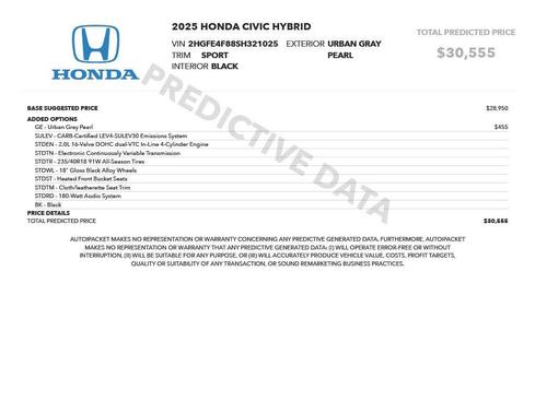 2025 Honda Civic Hybrid Sport Touring