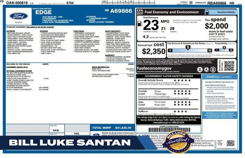 Gray Metallic 2024 Ford Edge SEL