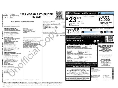 Gun Metallic 2025 Nissan Pathfinder SV FWD