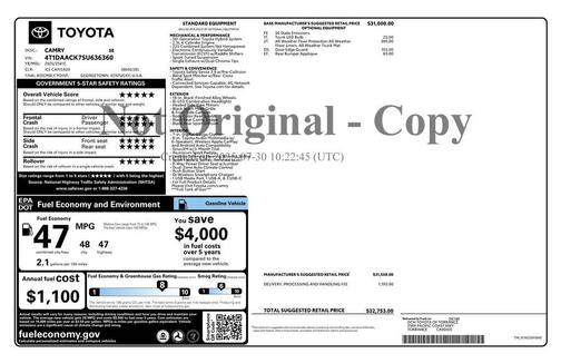 Ice 2025 Toyota Camry SE