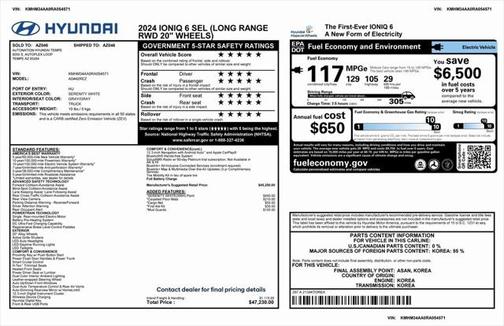 2024 Hyundai IONIQ 6 SEL