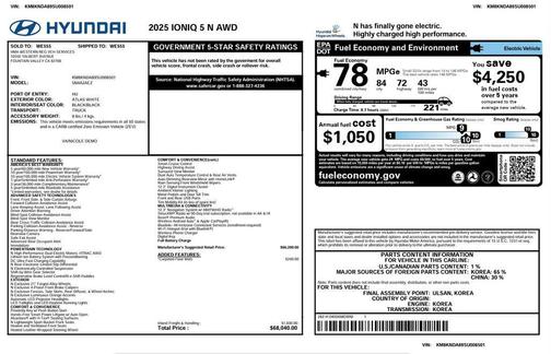 2025 Hyundai IONIQ 5 N AWD