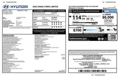 Atlas White 2025 Hyundai IONIQ 5 Limited