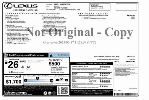 2023 Lexus ES 350 Base