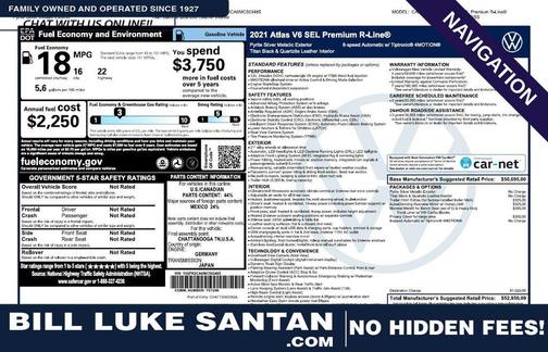 2021 Volkswagen Atlas 3.6L SEL Premium