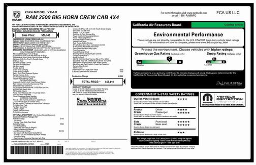 2024 RAM 2500 Big Horn Crew Cab 4x4 6'4' Box