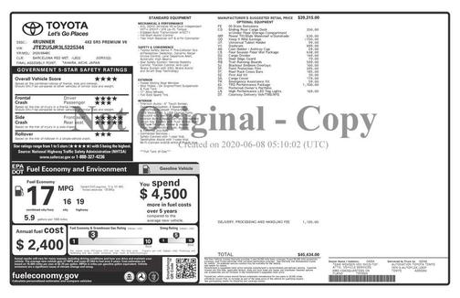 2020 Toyota 4Runner SR5 Premium