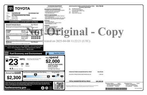 2025 Toyota Tacoma SR