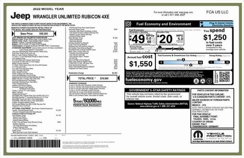 2022 Jeep Wrangler Unlimited 4xe Rubicon