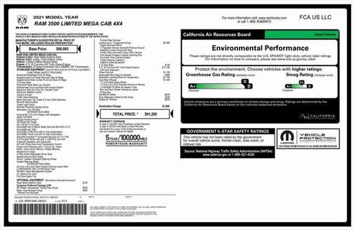 2021 RAM 3500 Limited Mega Cab 4x4 6'4' Box