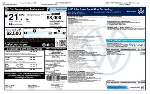 2025 Volkswagen Atlas Cross Sport 2.0T SE w/Technology 4MOTION