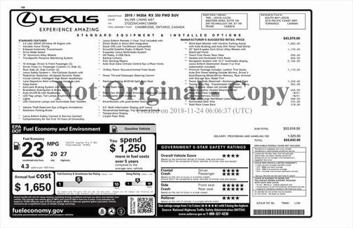 2019 Lexus RX 350 F Sport