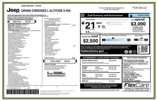 Bright White Clearcoat 2025 Jeep Grand Cherokee L Altitude