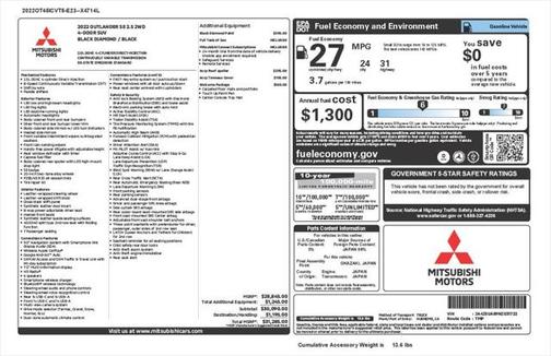 2022 Mitsubishi Outlander SE 2.5 2WD