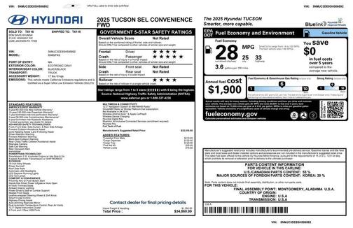 2025 Hyundai TUCSON SEL Convenience